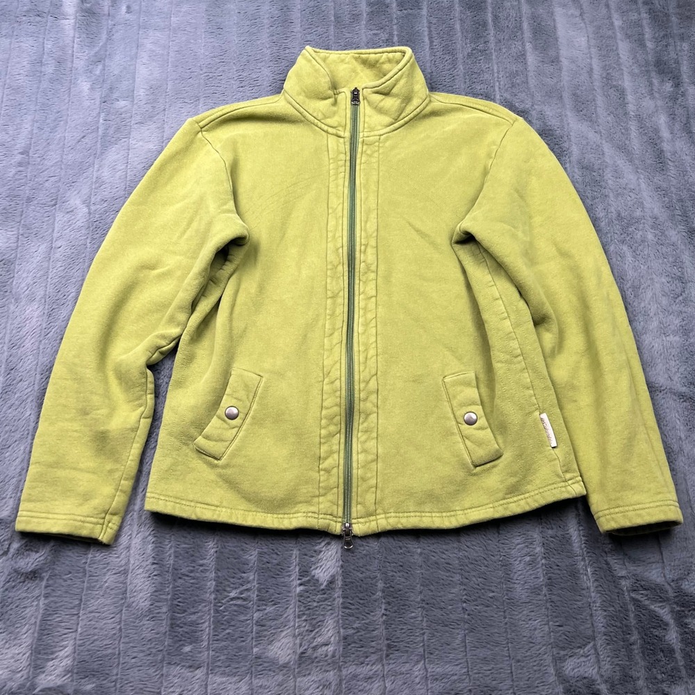 Columbia Sportswear Womens Full Zip Fleece Jacket Lime Green Size L 0206 AL 2328